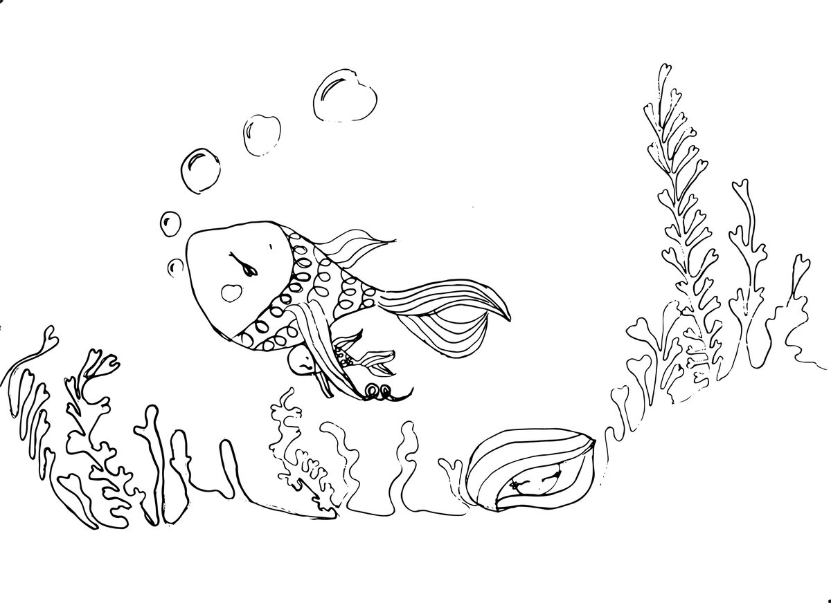 Image of Coloriage poisson d'avril offert