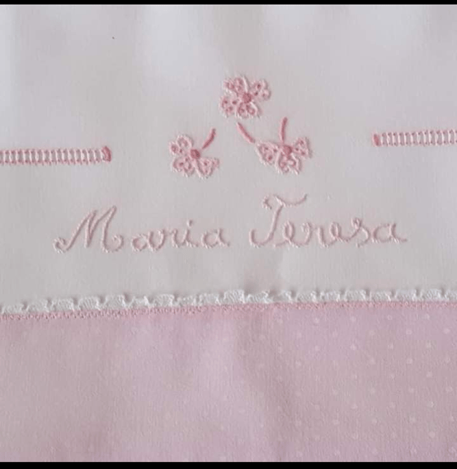 Lençóis bordados á mão