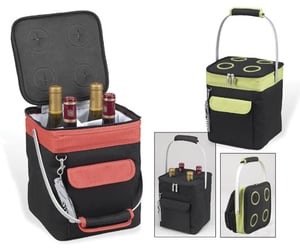 Image of Bold collection 4 bottle wine tote & multi use drink carrier (Item #404)