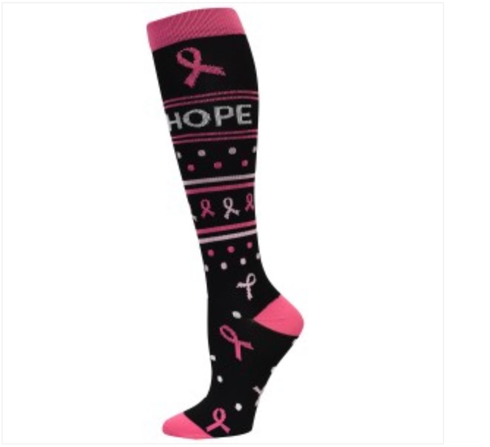 Pro Cure Ribbon Fashion Compression Sock Scrubs Couture llc