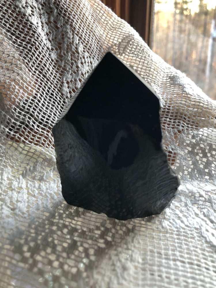Image of Black Obsidian Flame Shape