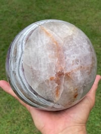 Image 12 of Large Amethyst With Mexican Lace Agate Sphere Statement Piece #449