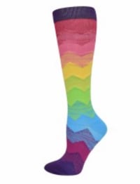 Image 1 of Ombré Chevron Fashion Compression Sock 
