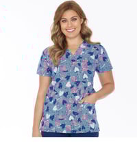 Image 1 of Ladies 3 Pocket V Neck Top - Sweet Melons