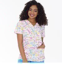 Image 1 of Ladies 3 Pocket V Neck Top - Hippie Chic