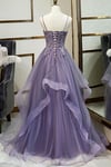 Fashionable Long Tulle Spaghetti Straps Layered Prom Dress, Evening Gown