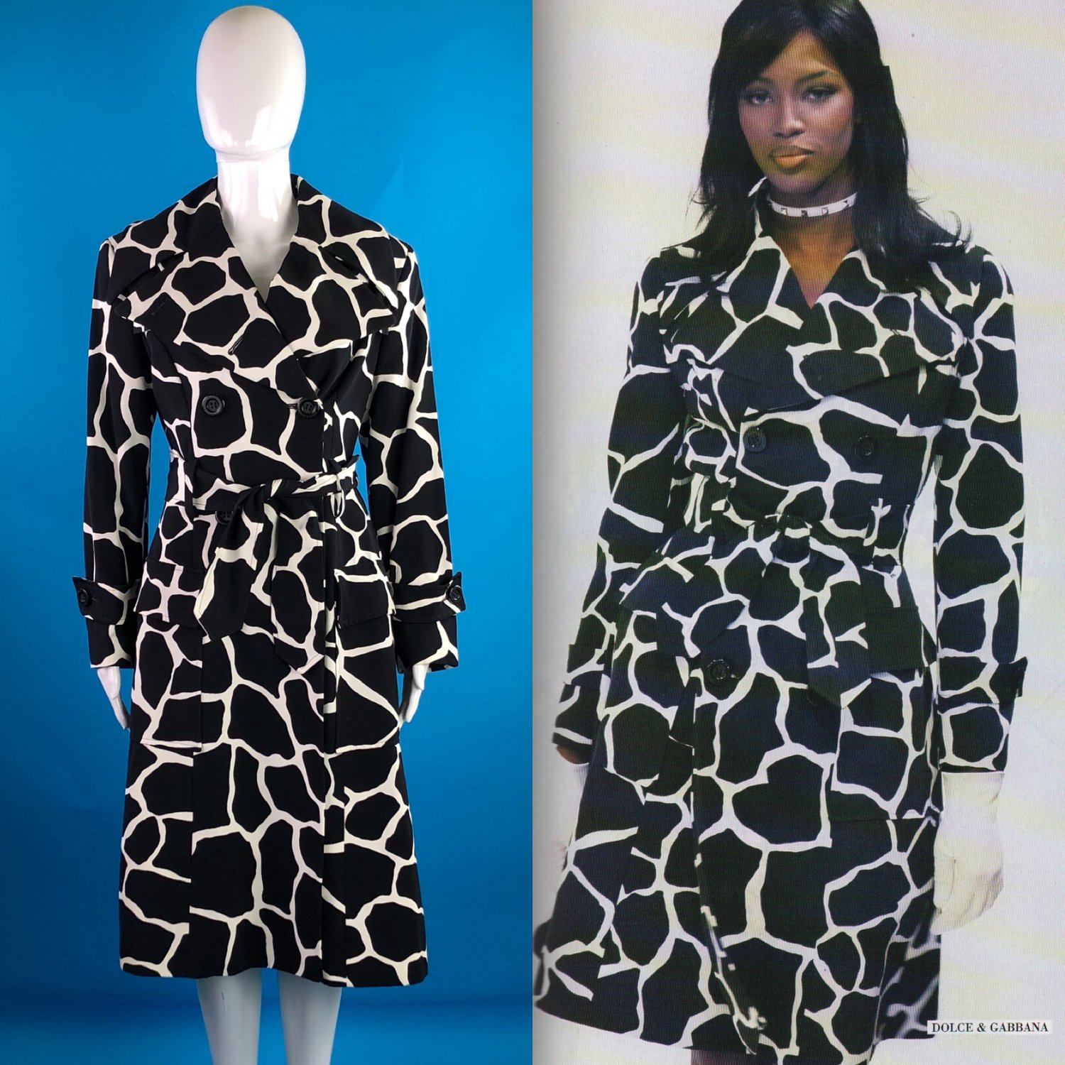 Dolce & Gabbana FW 1995 Black & White Pattern Coat | Archivesgalore Dolce & Gabbana FW 1995 Black & White Pattern Coat | Archivesgalore
