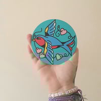 Swallow hand painted coaster