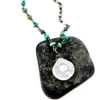 Image 1 of flash sale . Solar quartz and turquoise necklace