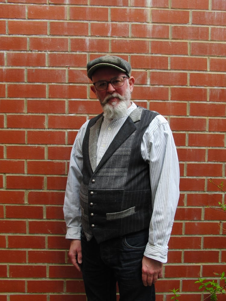 Image of Gentleman's Harlequin Waistcoat Grey