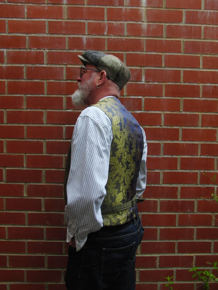 Image of Gentleman's Harlequin Waistcoat Green