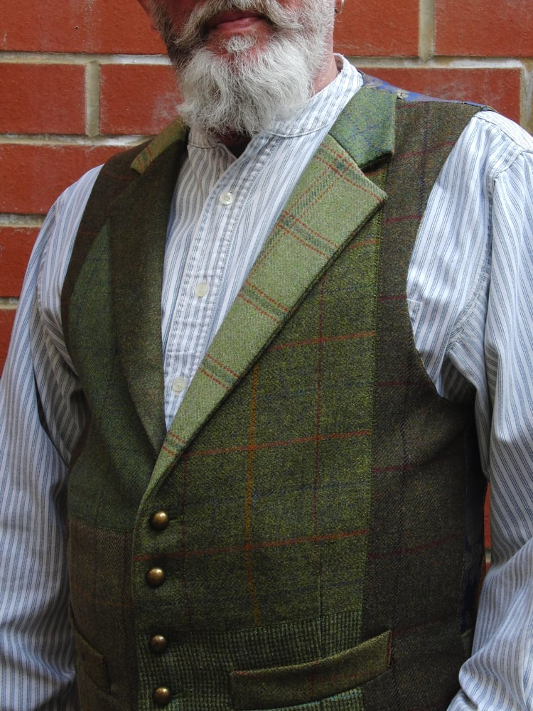 Image of Gentleman's Harlequin Waistcoat Green