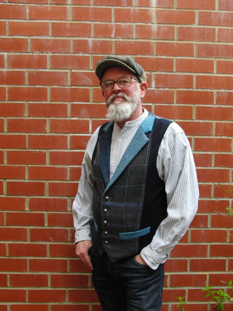 Image of Gentleman's Harlequin Waistcoat Blue