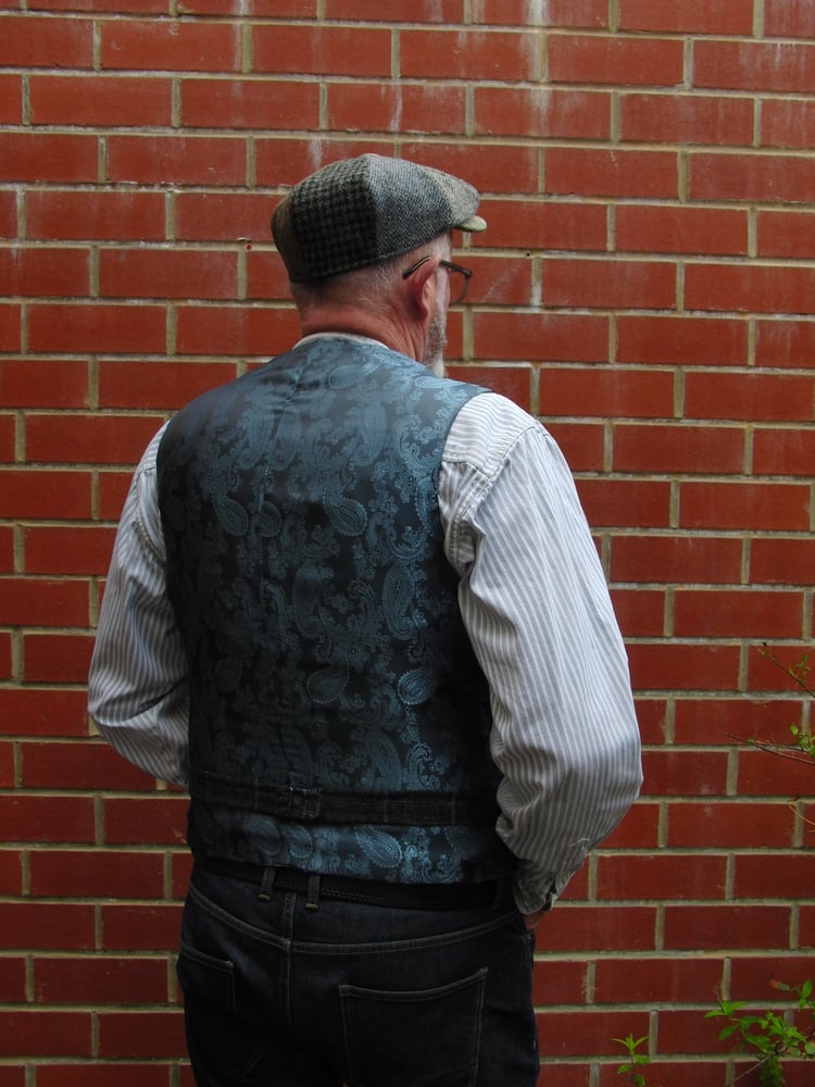 Image of Gentleman's Harlequin Waistcoat Blue