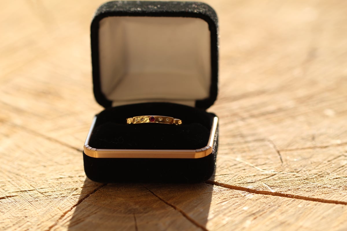 Image of Artemis: 18KY Gold Ruby & Diamond Stacking Ring
