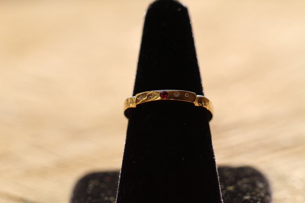Image of Artemis: 18KY Gold Ruby & Diamond Stacking Ring