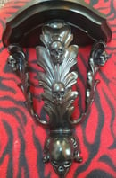 Image 1 of Black & Multi Chrome Floral Skull Sconce