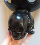 Image 3 of Black & Multi Chrome Floral Skull Sconce