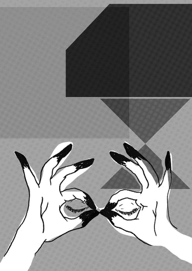 Image of 11pm Lids, by Amber Badger. A3 screenprint