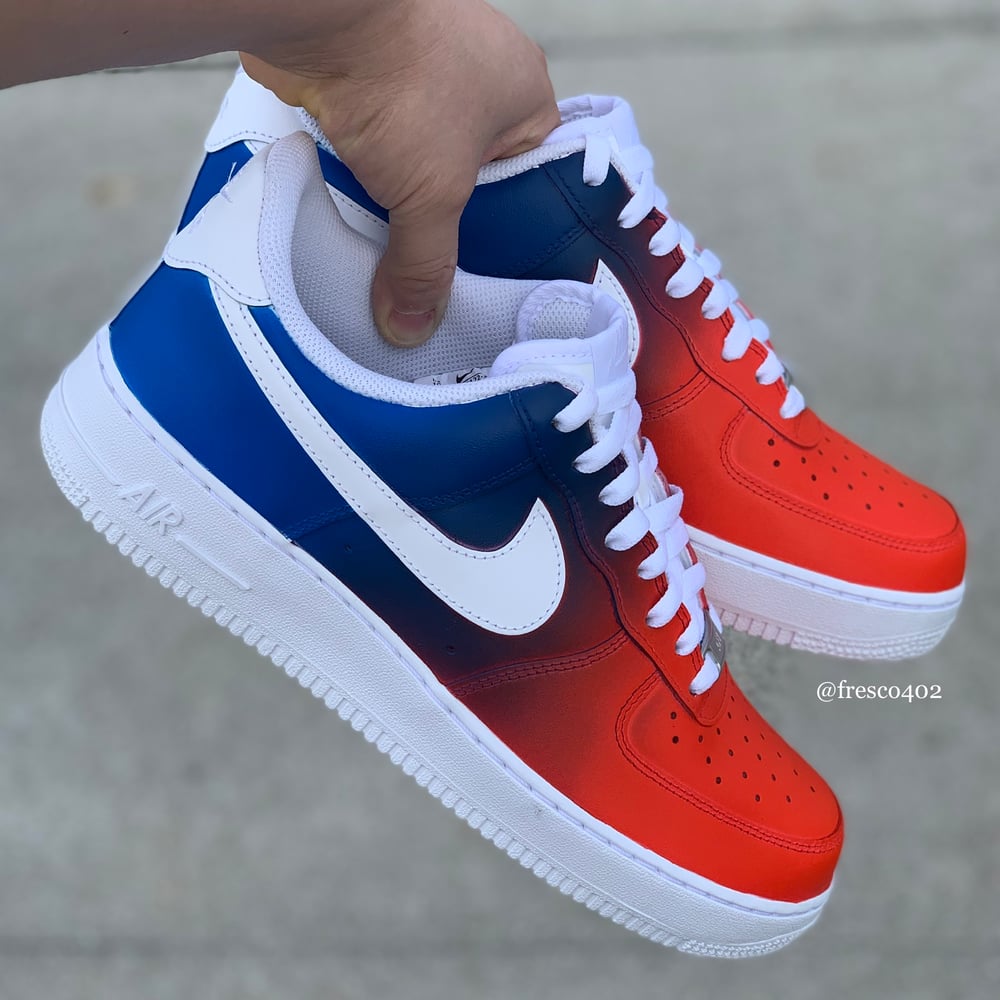 Image of Custom AF1s - Blue/Red Fade 