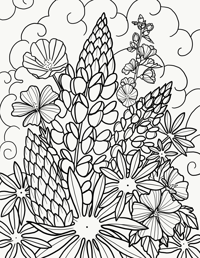 Image 2 of Gemstone Tattoo Coloring Book Volume 2 - Lupines