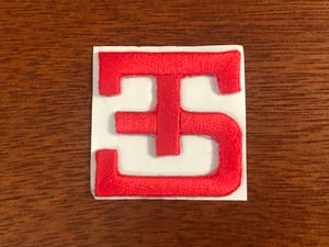 Image of ES_CUSTOM_HAT PATCH (RED) FREE SHIPPING