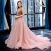 Gorgeous Pink Sequins and Beaded Long Party Dress, Pink Formal Gown