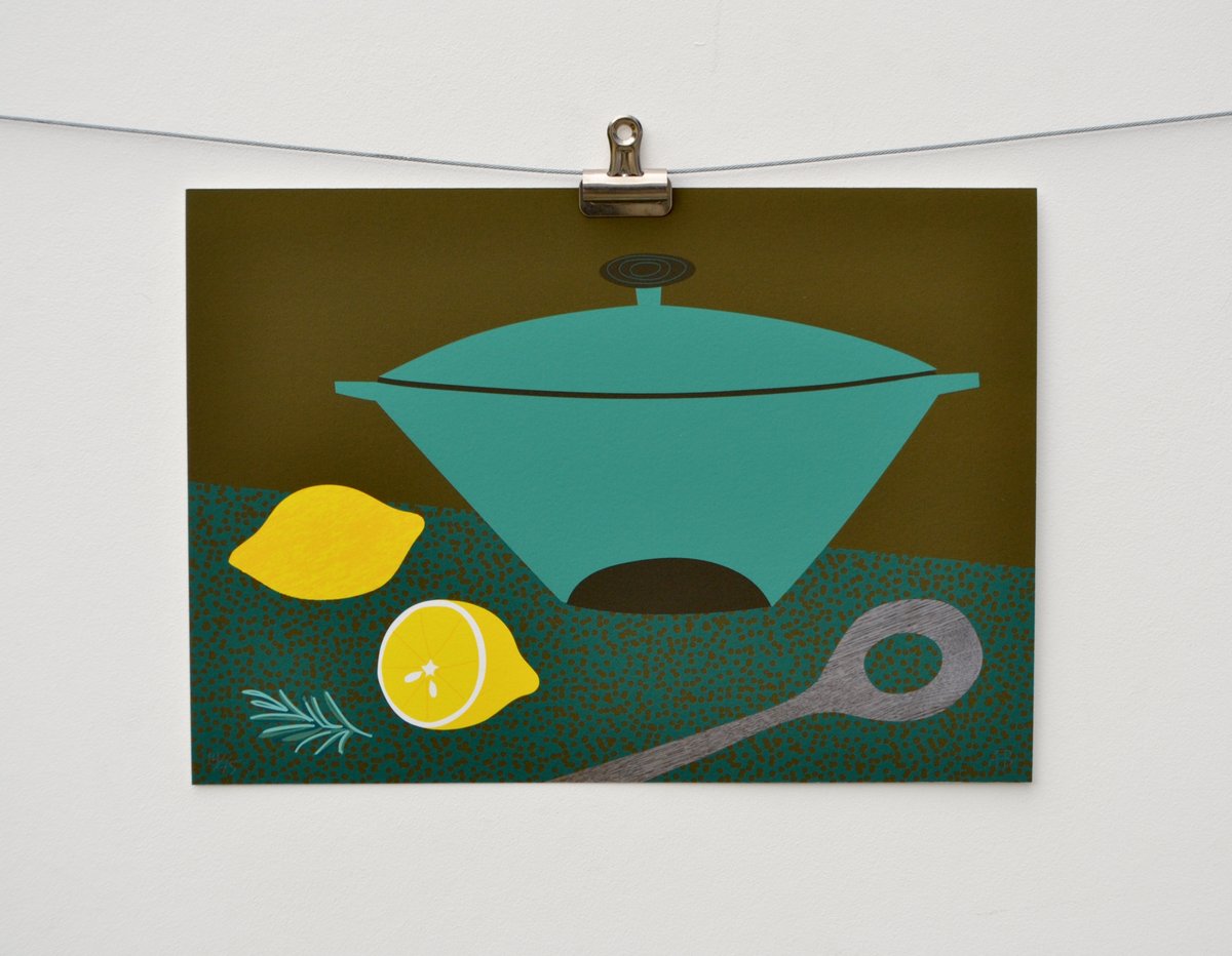 Teal Pot (A4/ 30x40cm)