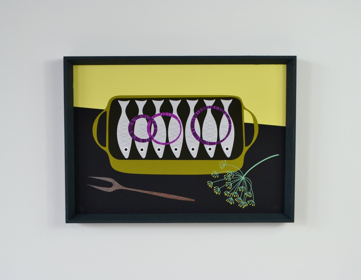Herring In A Row (A4/ 30x40cm)