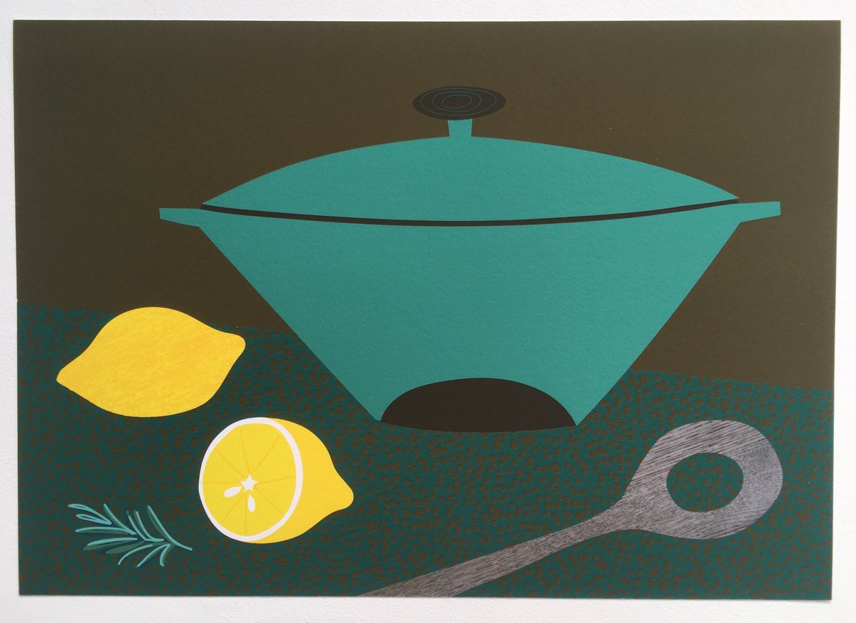 Teal Pot (A4/ 30x40cm)