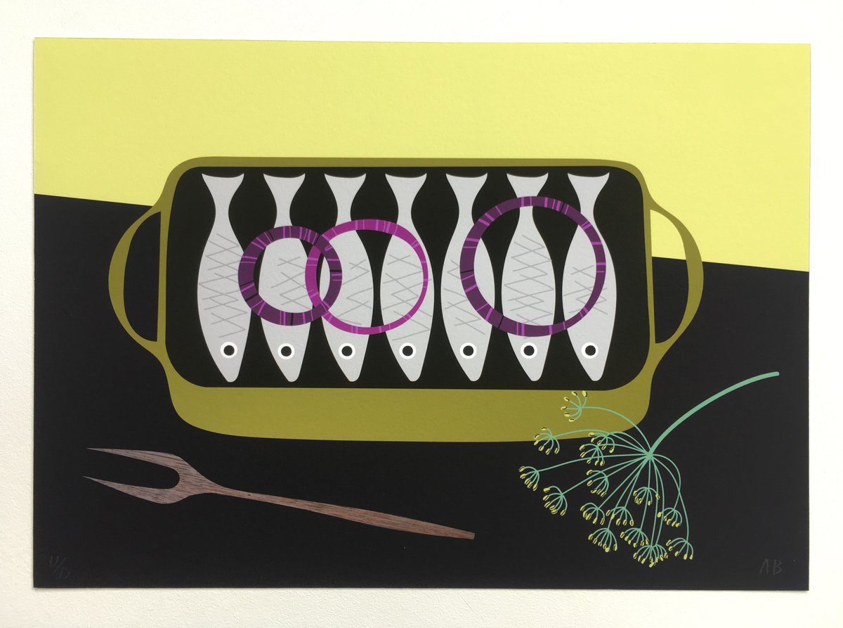 Herring In A Row (A4/ 30x40cm)