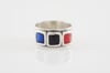 Three Squares Ring-blue,black&red