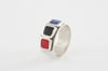 Three Squares Ring-blue,black&red