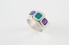 Three Squares Ring-transparent turquoise