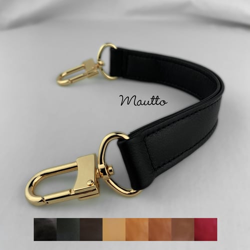Image of Leather Top Handle for LV Neo Noe - 1" Wide - #16XLG U-shaped Clips - Choose Leather Color & Finish