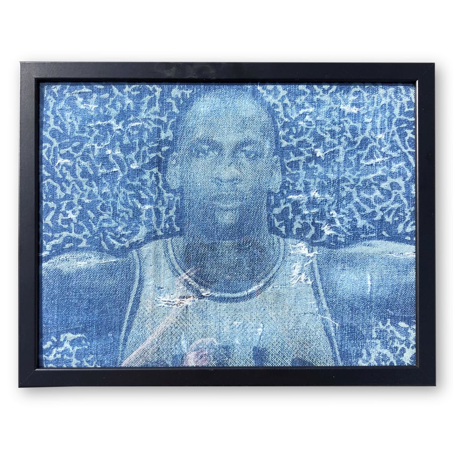 Image of Jordan Laser Engraved then Distressed on Denim