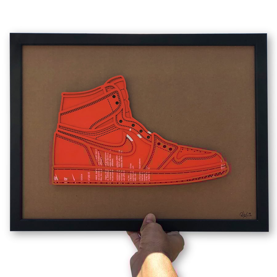 Image of Jordan 1 Laser Engraved on old Orange Nike Box