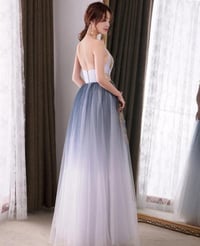 Image 3 of Unique Gradient Tulle Halter Long Party Dress, Tulle Prom Dress 