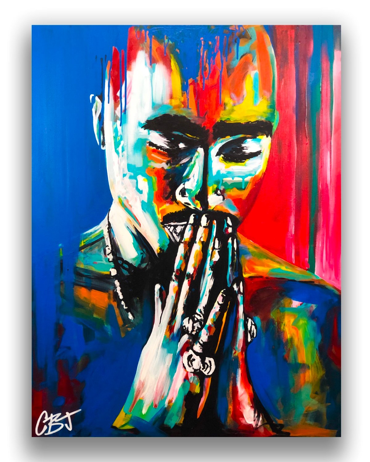 Image of Tupac Praying (A1 Poster Print) | Original Painting by Jason