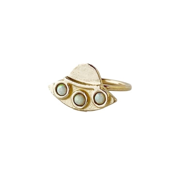 Image of UFO Ring with Opal