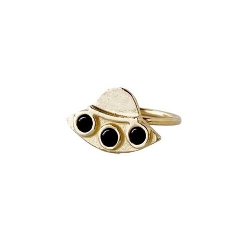 Image of UFO Ring with Black Onyx