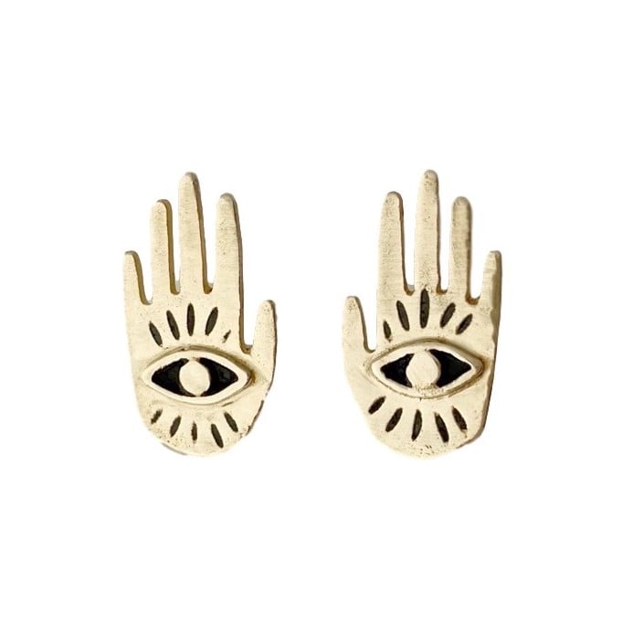 Image of Small Hand Eye Earrings