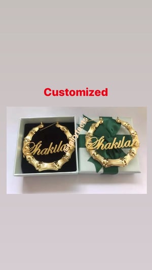 Image of Customized Name Bamboo Earrings FREE SHIPPING 