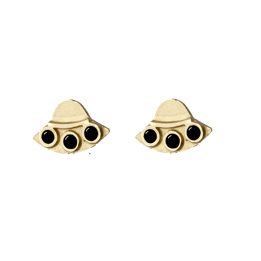 Image of UFO Earrings with Black Onyx
