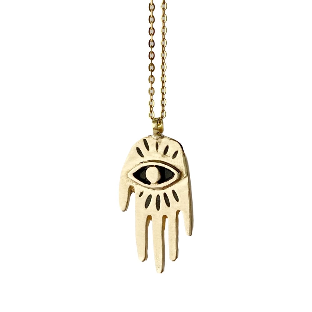 Image of Small Hand Eye Necklace
