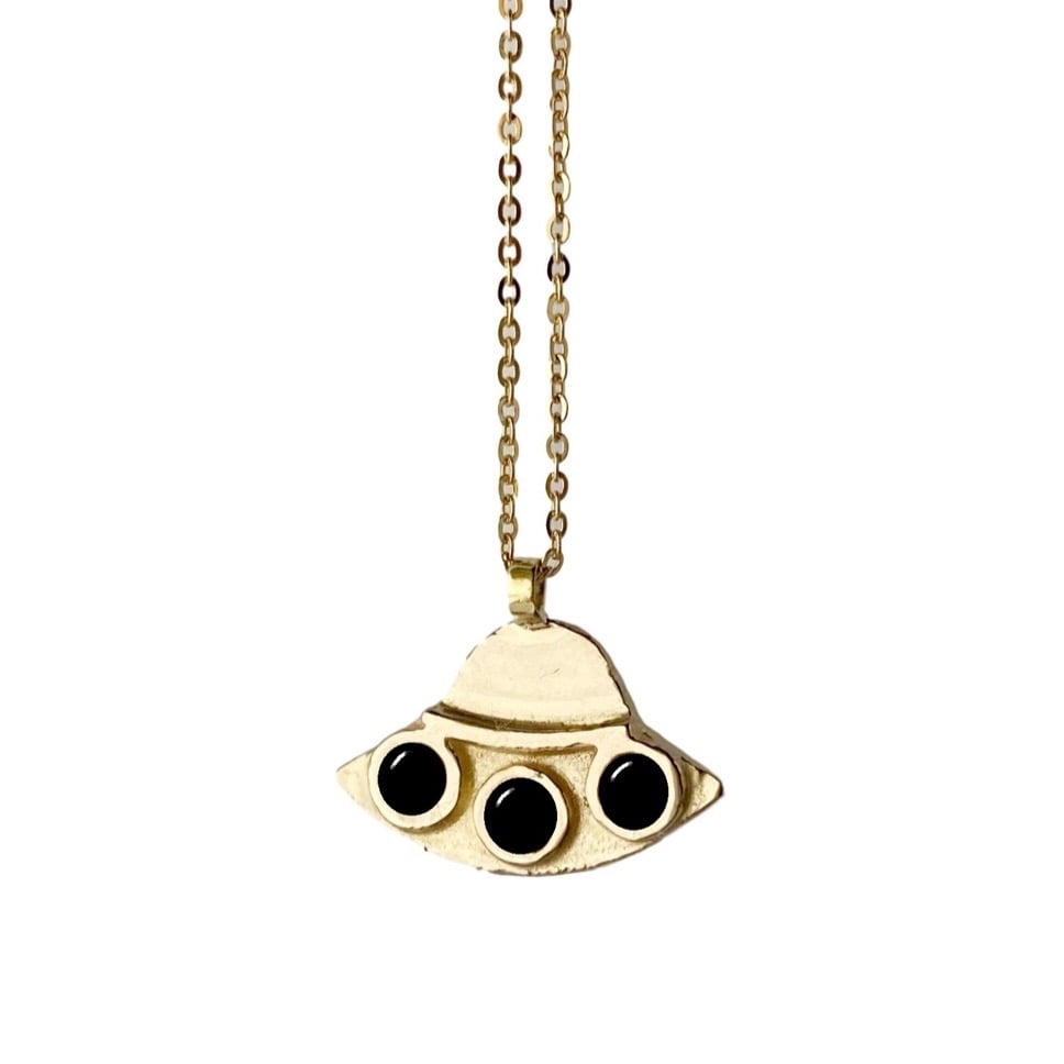 Image of UFO Necklace with Black Onyx