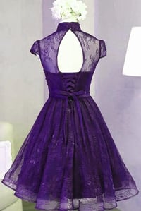 Image 2 of Lovely Purple Lace Short PartY Dress, Short Homecoming Dress