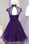 Lovely Purple Lace Short PartY Dress, Short Homecoming Dress