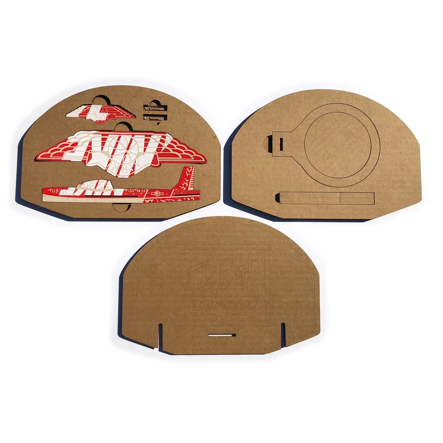 Image of Box Glider Laser cut and engraved old Nike Box / Hoop included