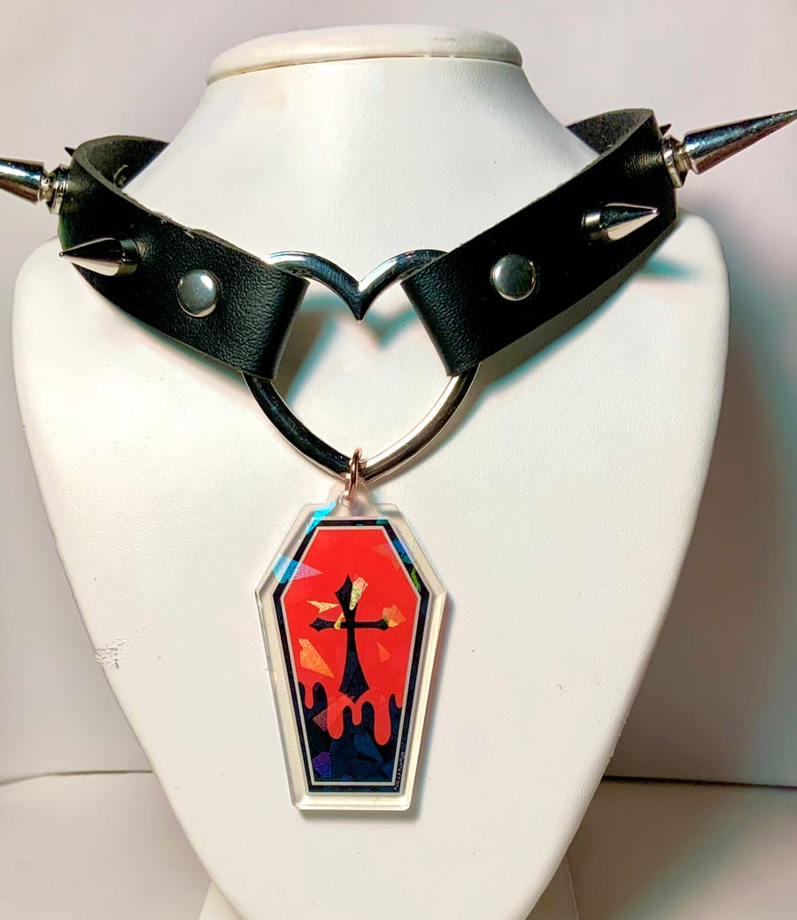 Image of Coffin Heart Ring Choker